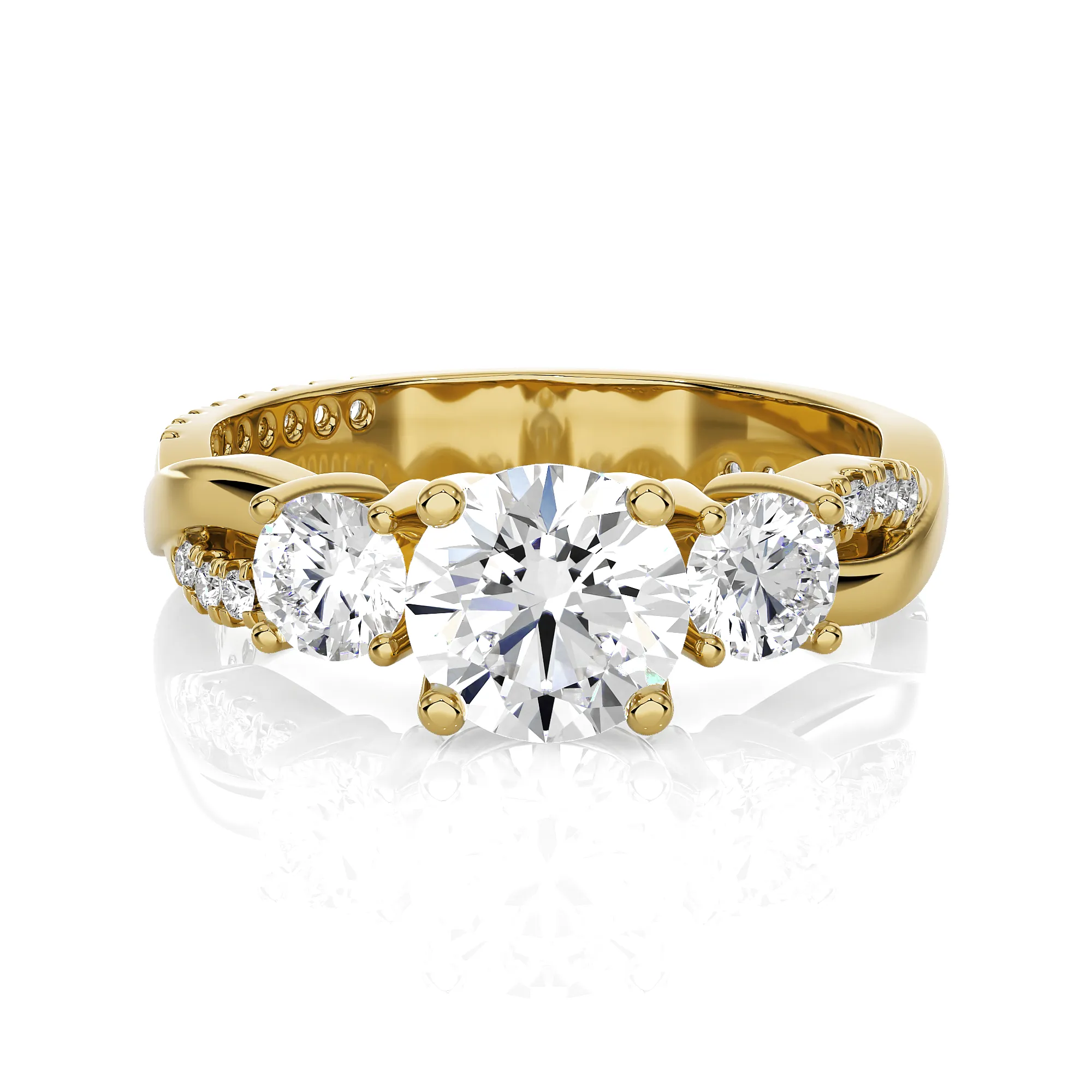 1 5/8 ctw Round 3 Stone Lab Grown Diamond Ring