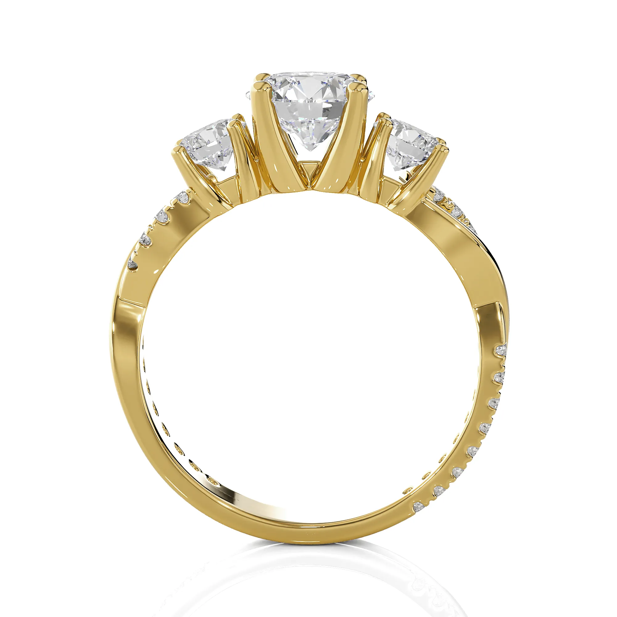 1 5/8 ctw Round 3 Stone Lab Grown Diamond Ring
