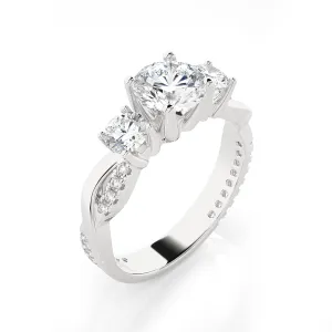 1 5/8 ctw Round 3 Stone Lab Grown Diamond Ring
