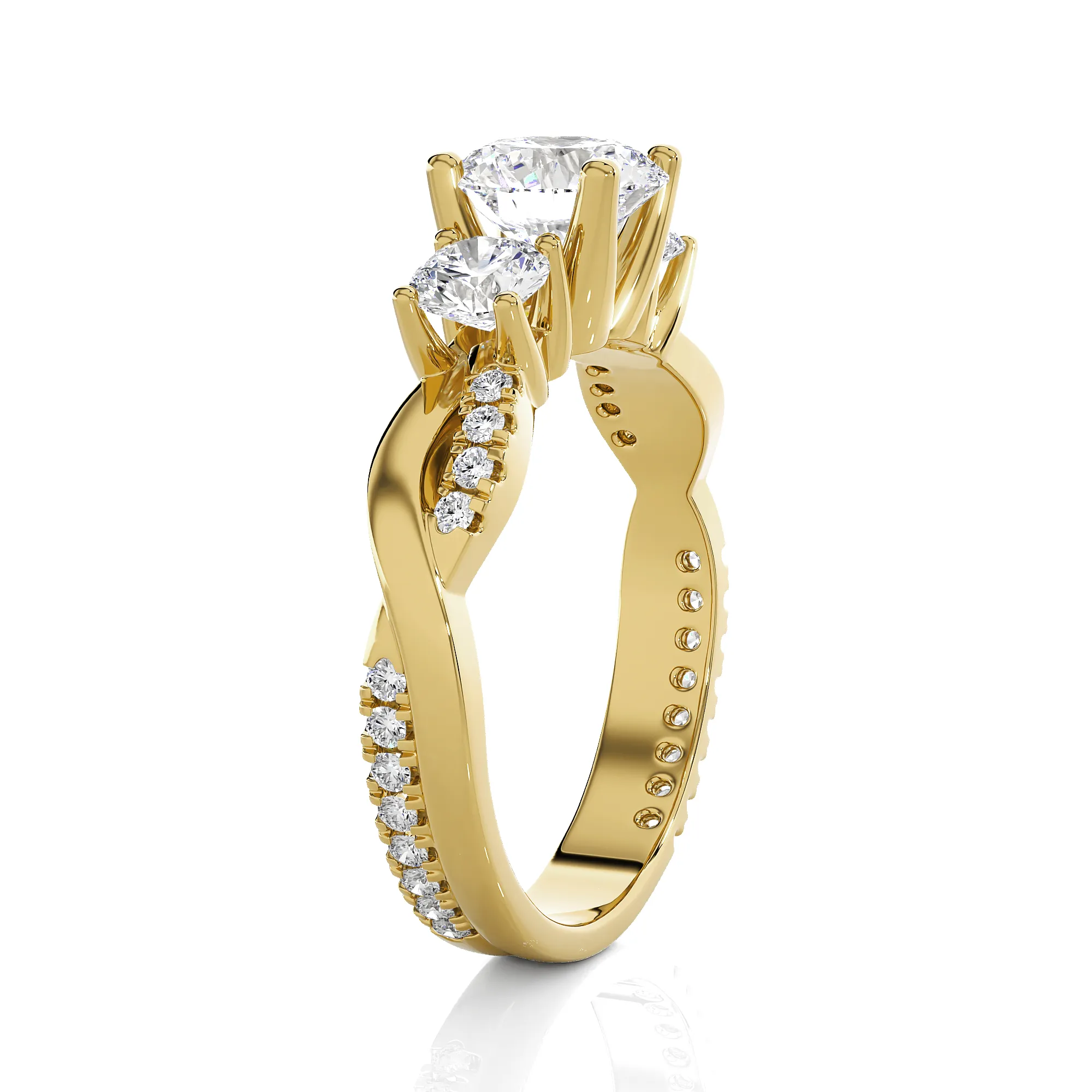 1 5/8 ctw Round 3 Stone Lab Grown Diamond Ring