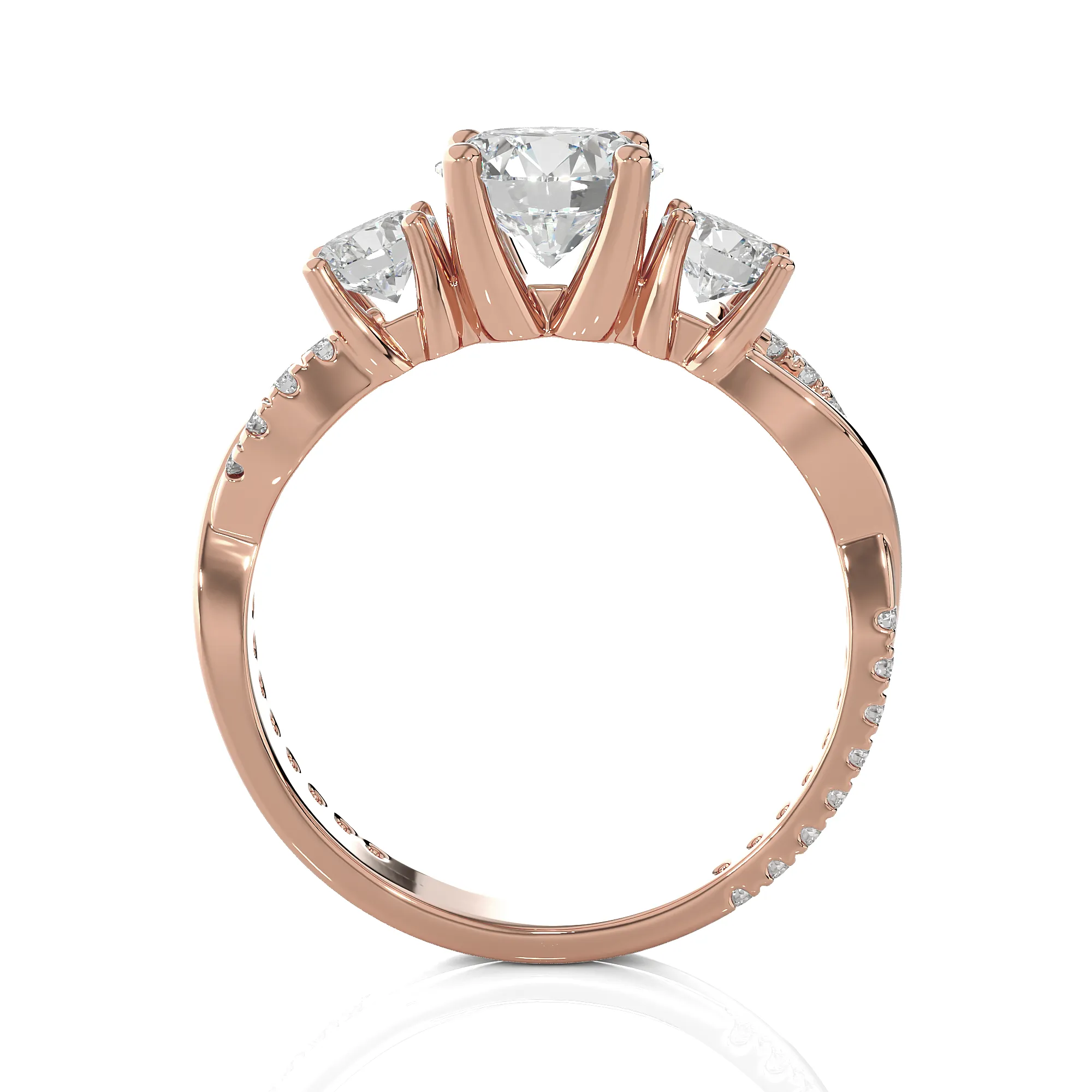1 5/8 ctw Round 3 Stone Lab Grown Diamond Ring