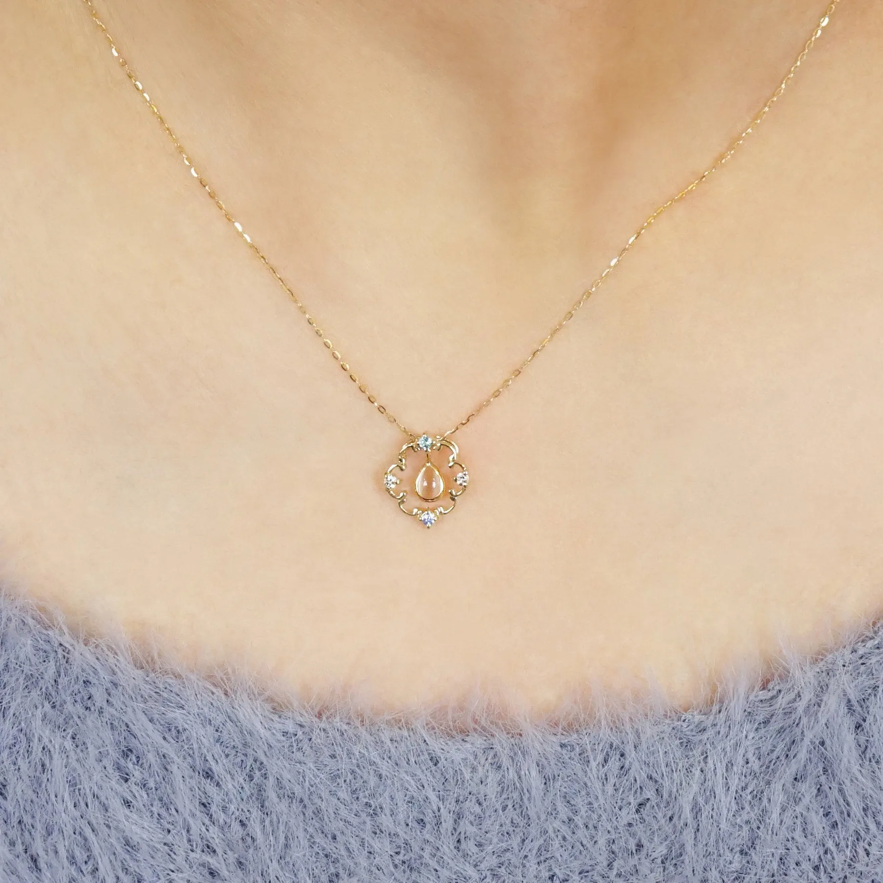 10K 2Way Necklace [Bonbonniere] (Yellow Gold)