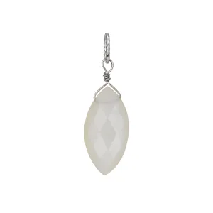 10K Moonstone Necklace Charm (White Gold)