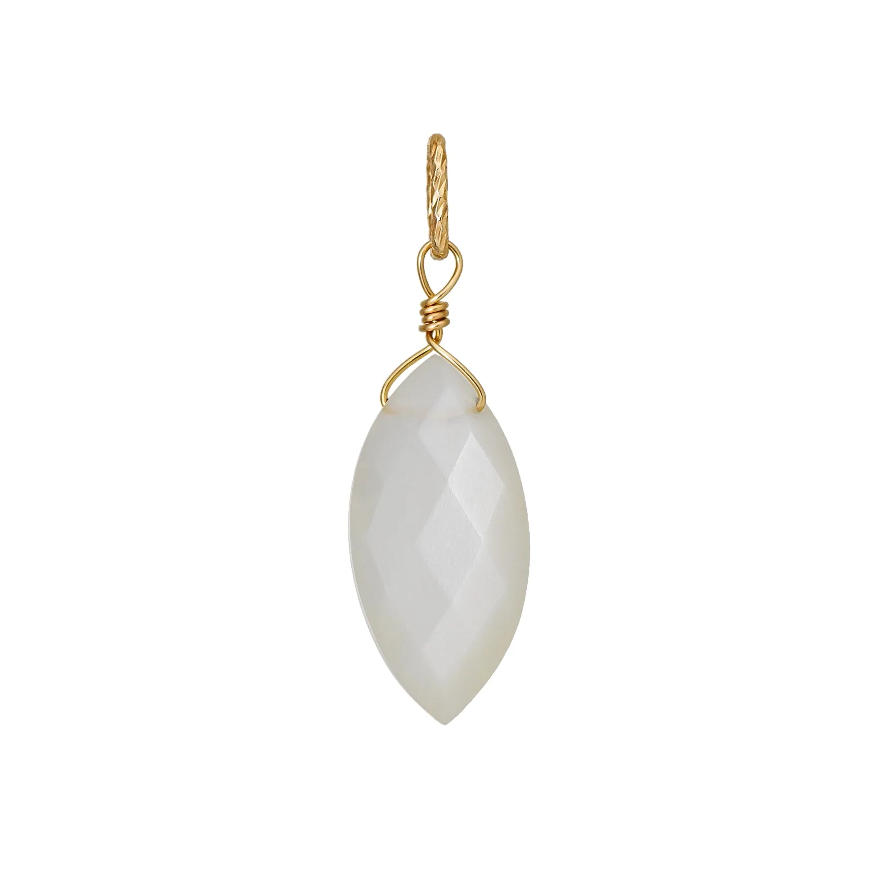 10K Moonstone Necklace Charm (Yellow Gold)