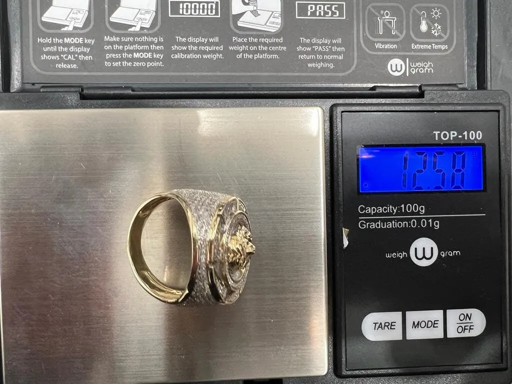 10k Solid Yellow Gold Diamond Jesus Head Face Men's Rings, Religious Faith Inspiration Jesus Mens Diamond Ring 1.02ct 12.58 Grams Size 10