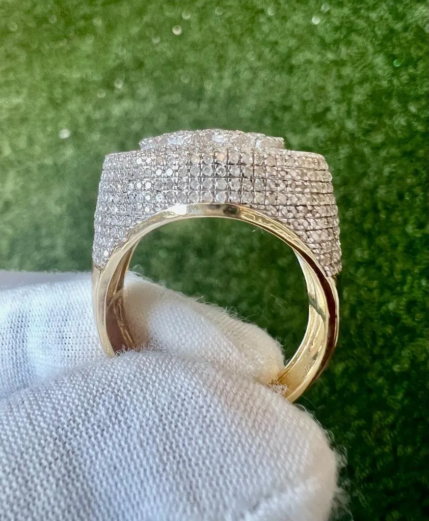 10k Yellow Gold 1.76ct Allah Diamond Ring | Islamic Pinky Ring Band | Islamic Jewelry | Mens Diamond Ring | Big Islamic Ring | Muslim Ring