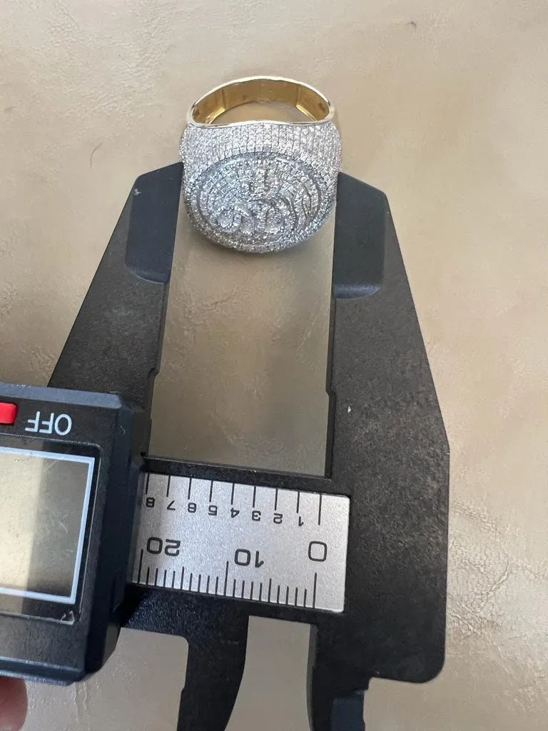 10k Yellow Gold 1.76ct Allah Diamond Ring | Islamic Pinky Ring Band | Islamic Jewelry | Mens Diamond Ring | Big Islamic Ring | Muslim Ring