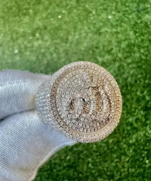 10k Yellow Gold 1.76ct Allah Diamond Ring | Islamic Pinky Ring Band | Islamic Jewelry | Mens Diamond Ring | Big Islamic Ring | Muslim Ring