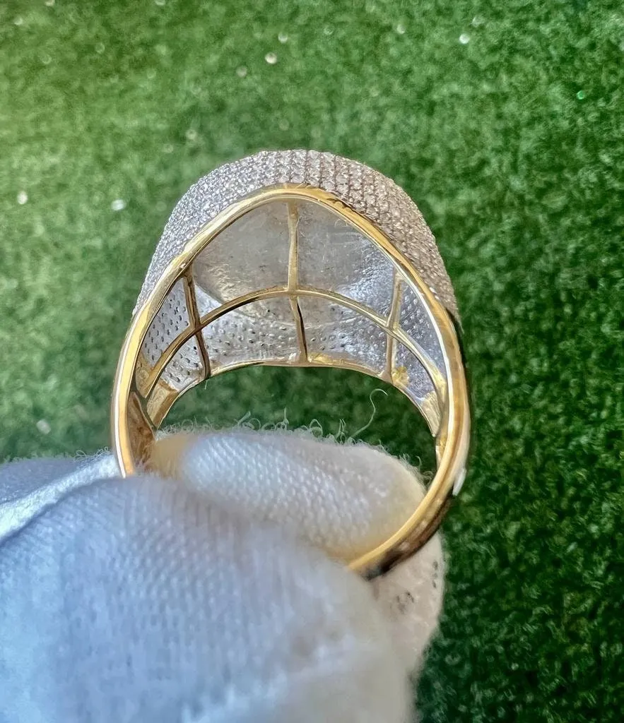 10k Yellow Gold 1.76ct Allah Diamond Ring | Islamic Pinky Ring Band | Islamic Jewelry | Mens Diamond Ring | Big Islamic Ring | Muslim Ring