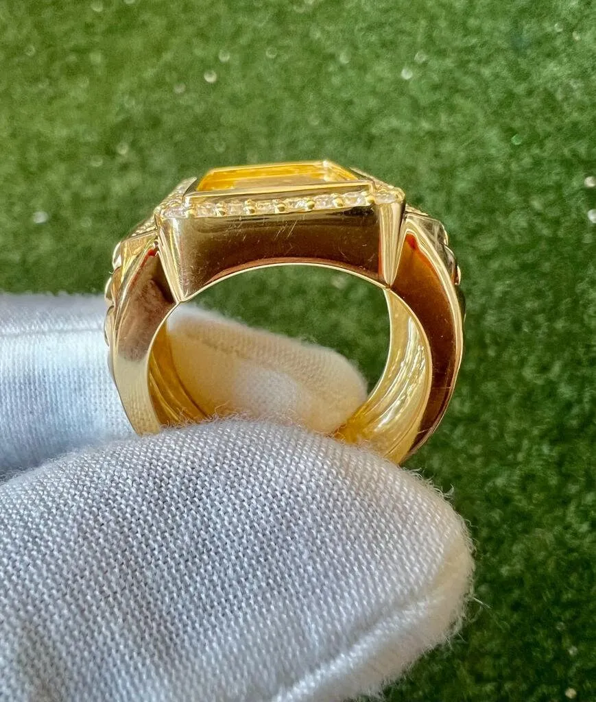 10K Yellow Gold Pamp Suisse Coin Diamond Men's Ring 0.95 ct Lady Fortuna 16.2 grams -Size 10, Mens Finger Ring, Gift for Him