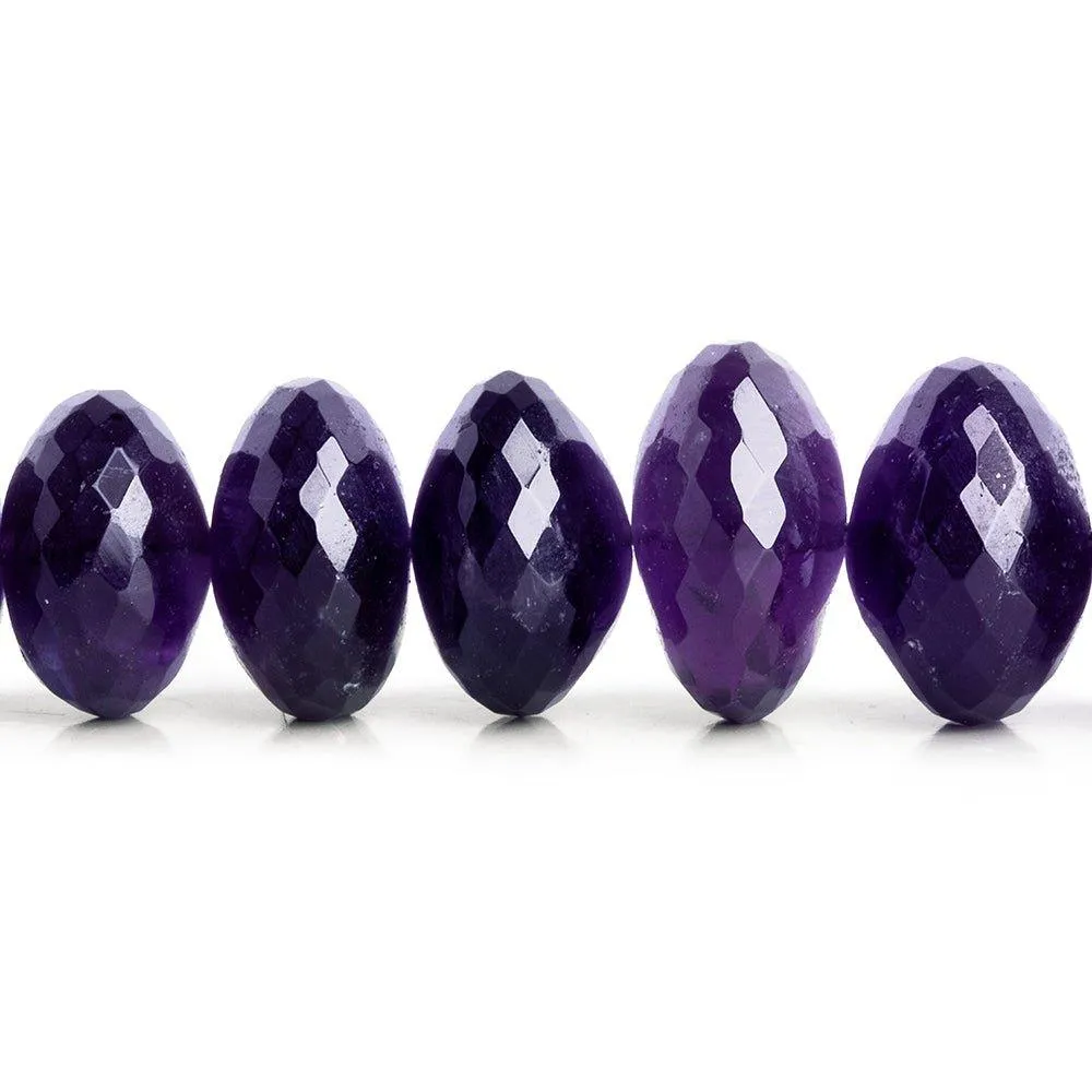 11-15mm African Amethyst Faceted Rondelle Beads 8 inch 25 pieces