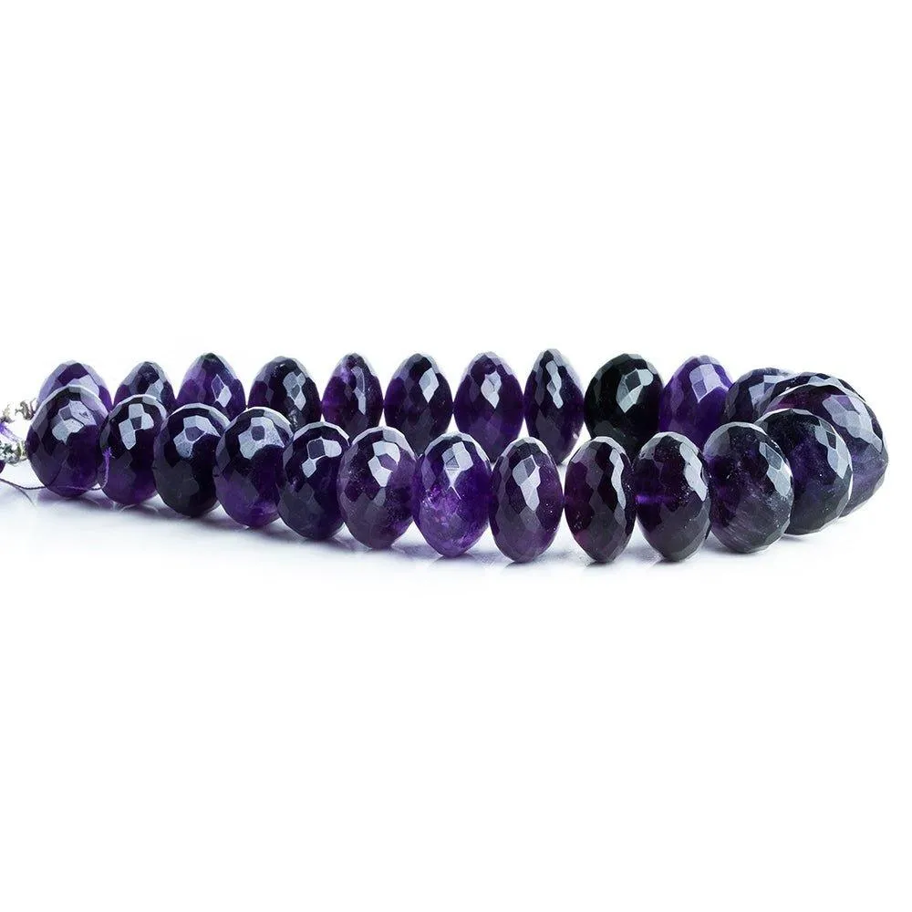 11-15mm African Amethyst Faceted Rondelle Beads 8 inch 25 pieces