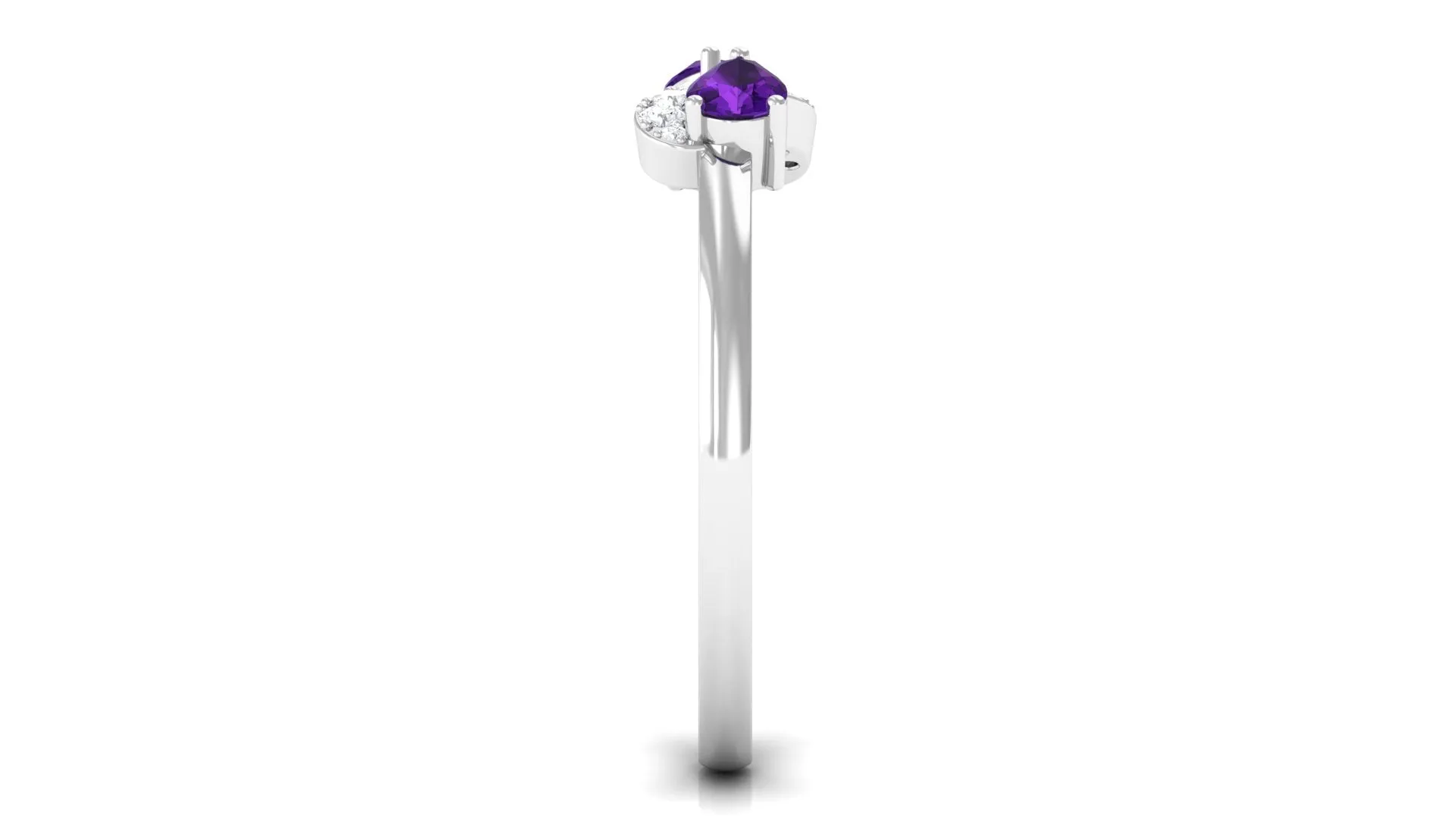 1/2 CT Pear Amethyst Infinity Promise Ring with Diamond