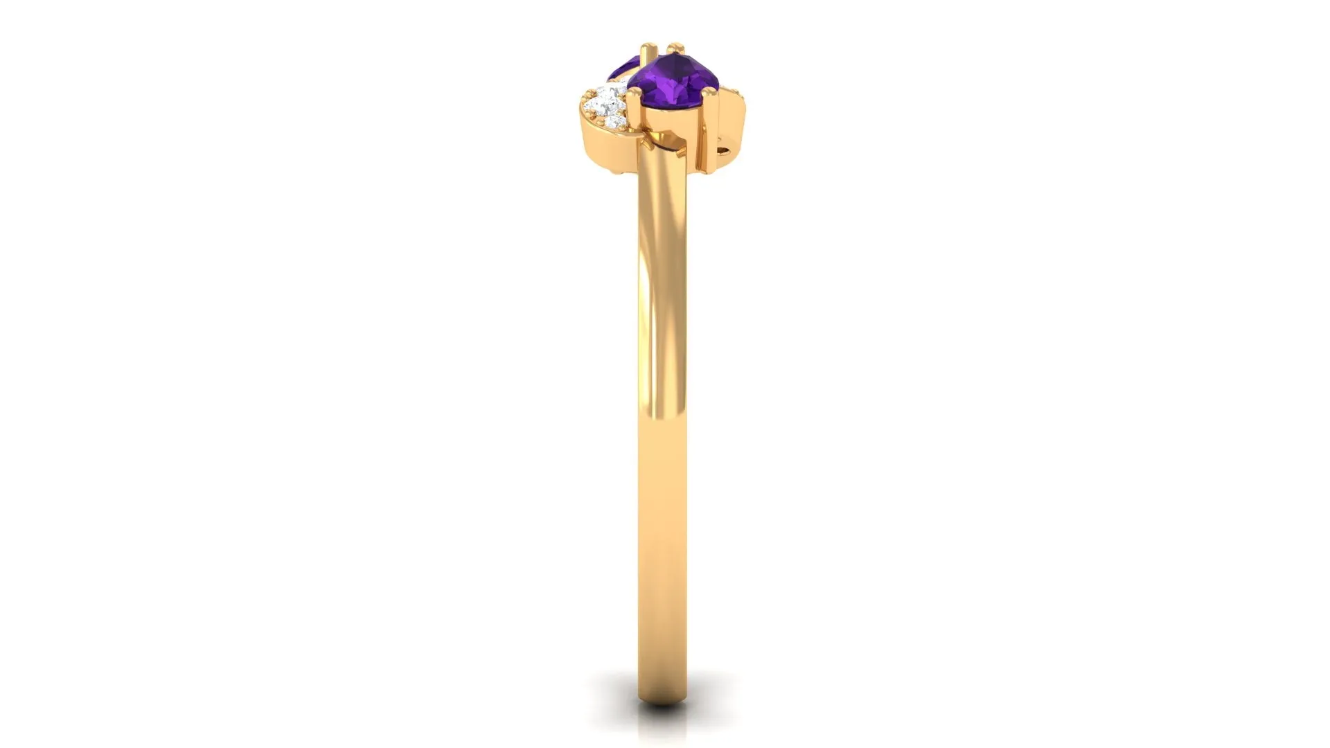 1/2 CT Pear Amethyst Infinity Promise Ring with Diamond