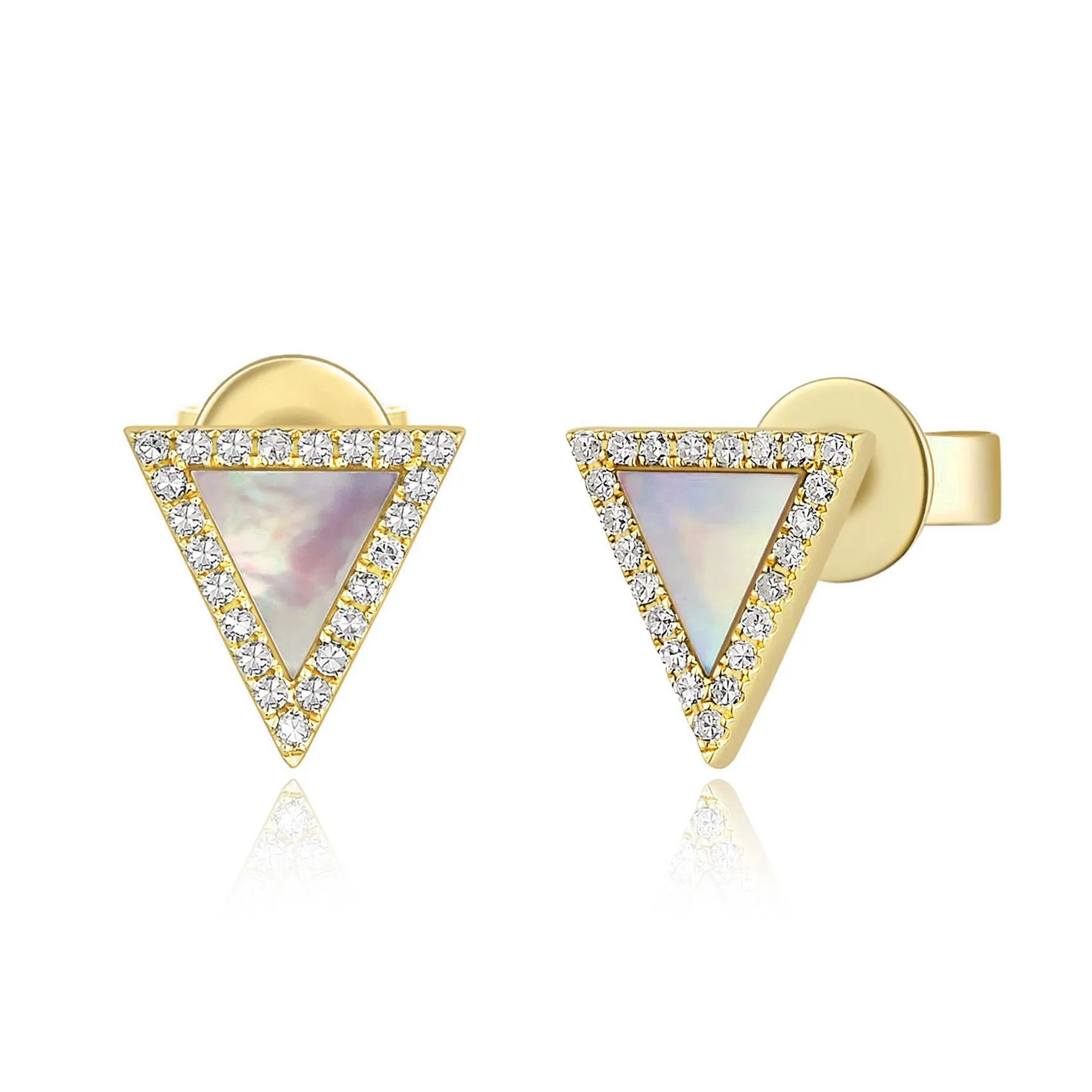 14k Gold & Diamond Stud Earrings - 0.11ct