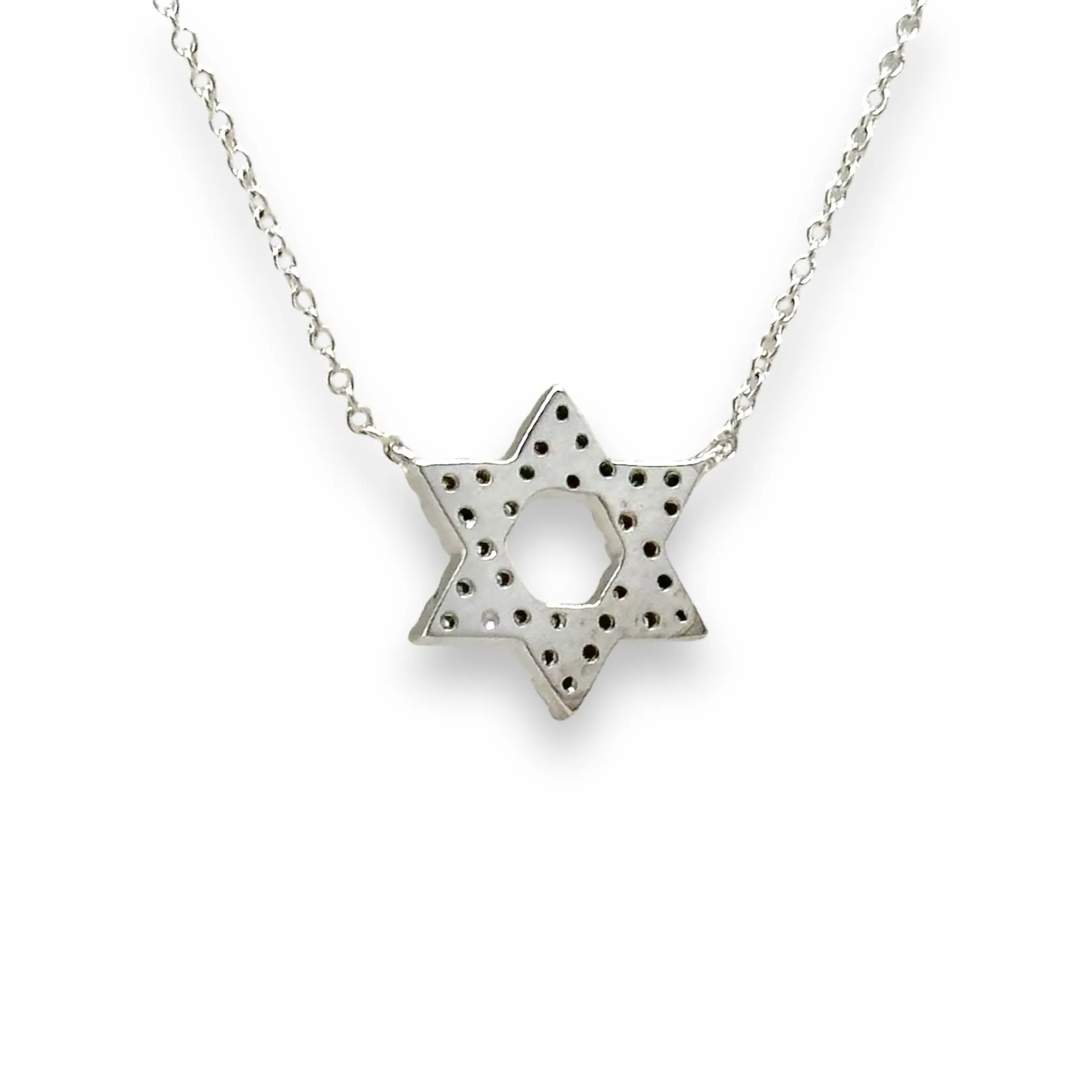 14K W Gold 0.13ctw H/SI1 Star Of David Diamond Pendant
