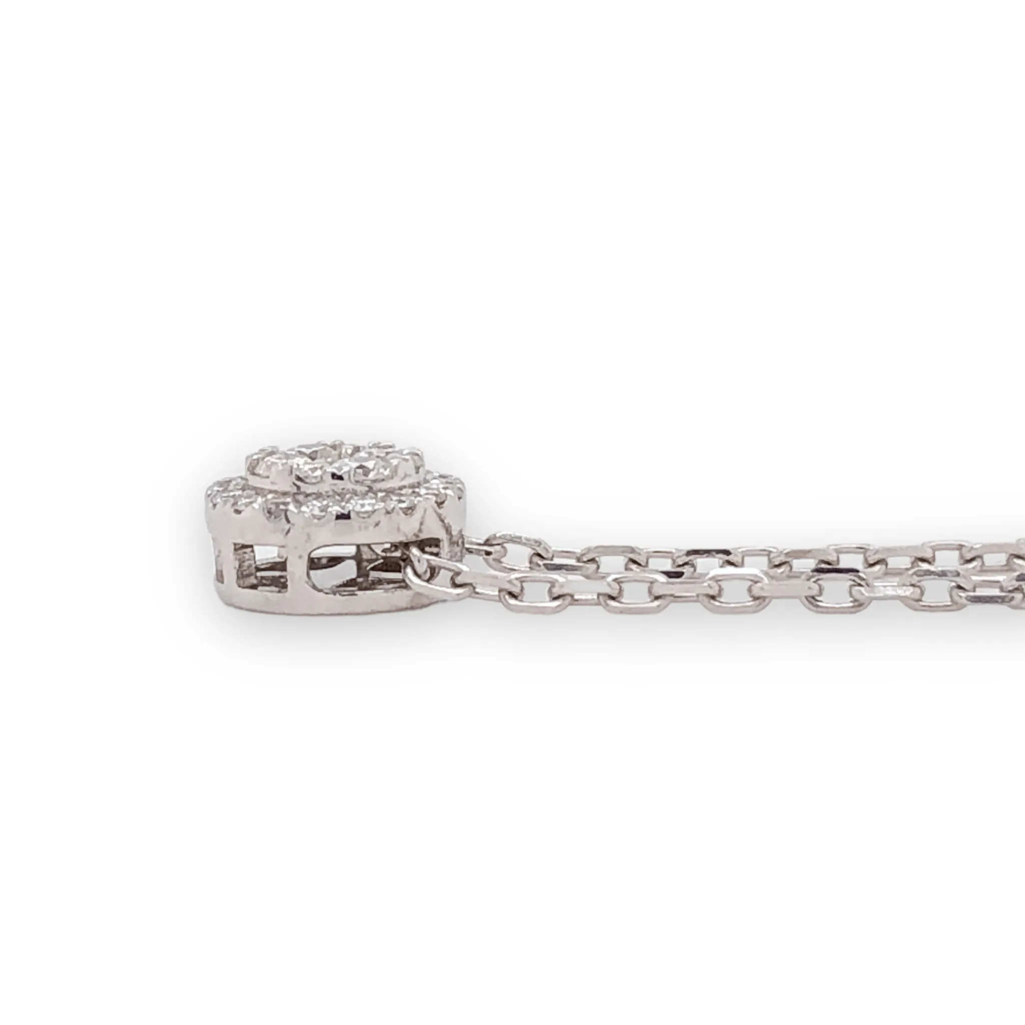 14K W Gold 0.30ctw H/I1 Round Cluster Diamond Pendant
