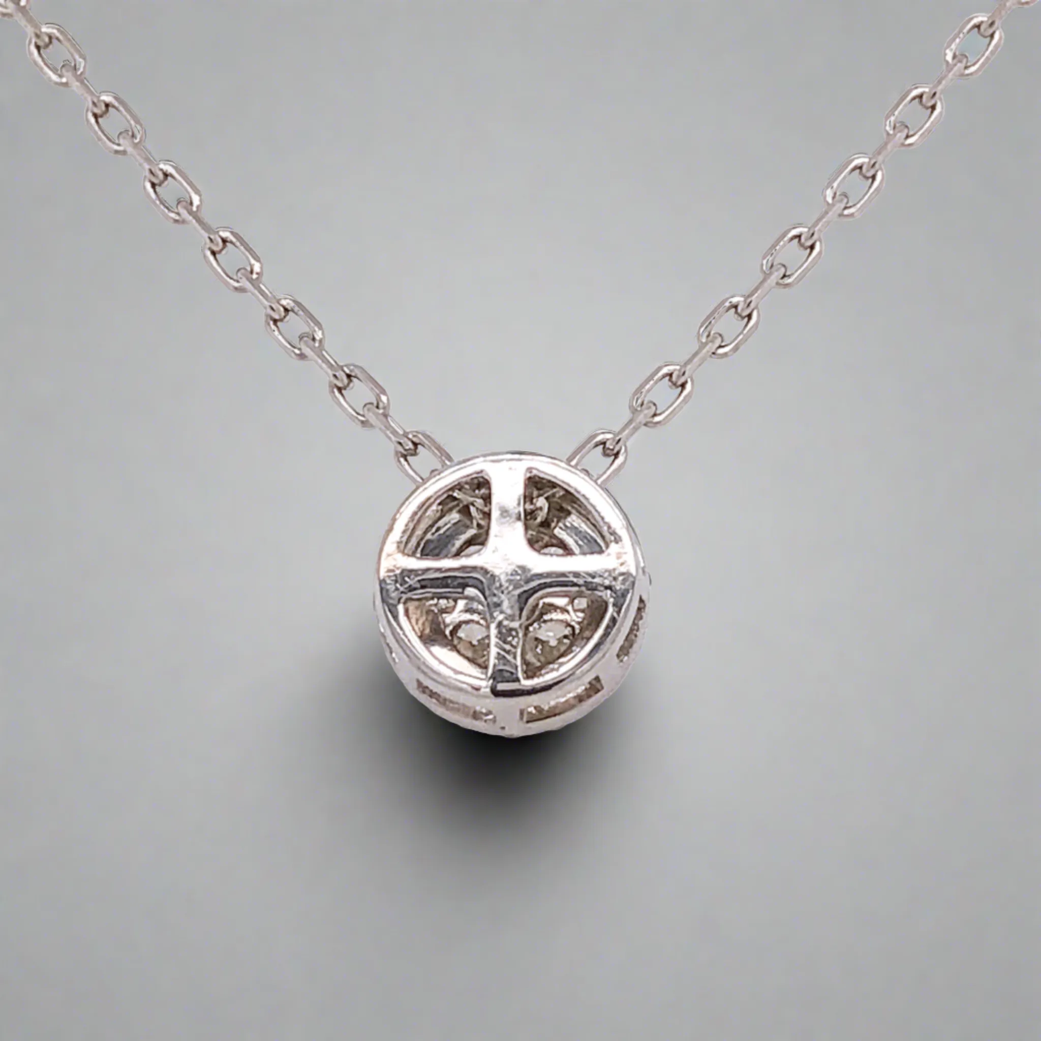 14K W Gold 0.30ctw H/I1 Round Cluster Diamond Pendant