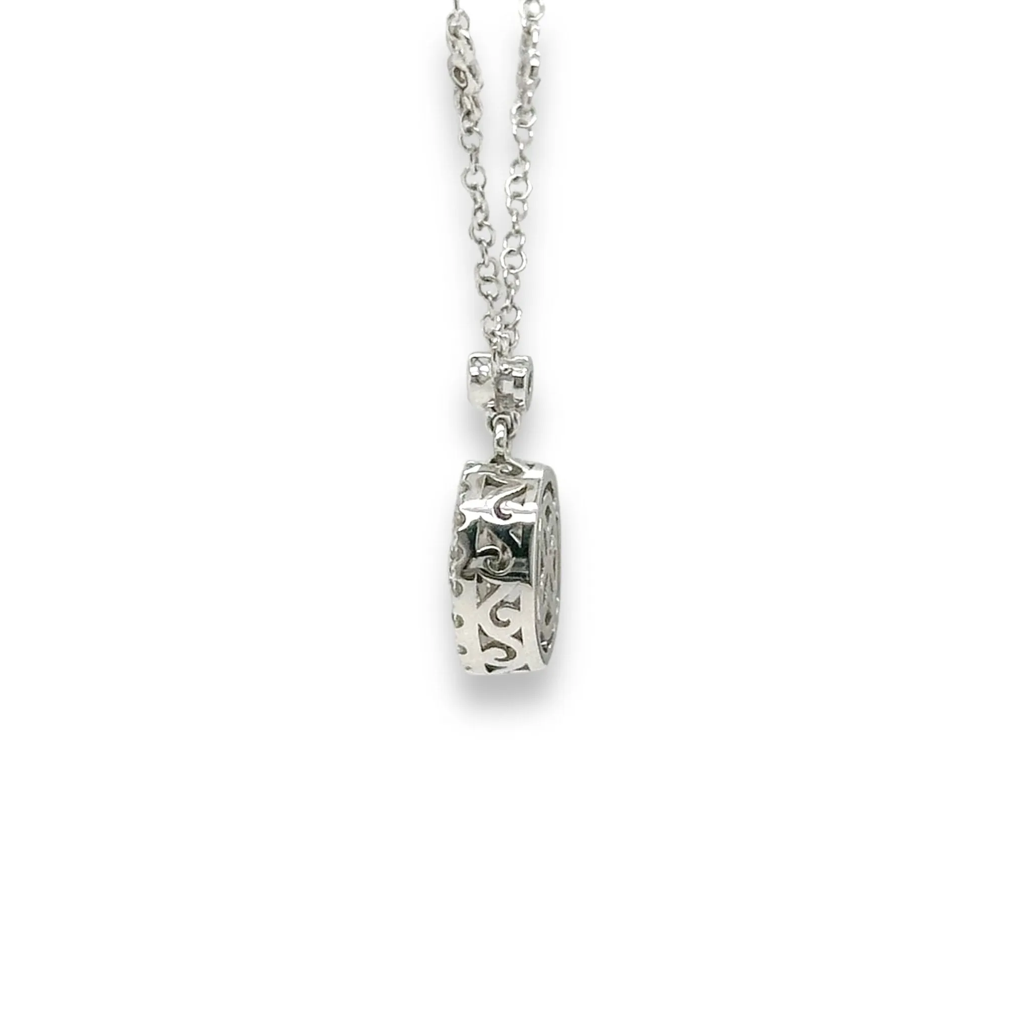 14K W Gold 0.55ctw I/SI1 Oval Diamond Cluster Pendant