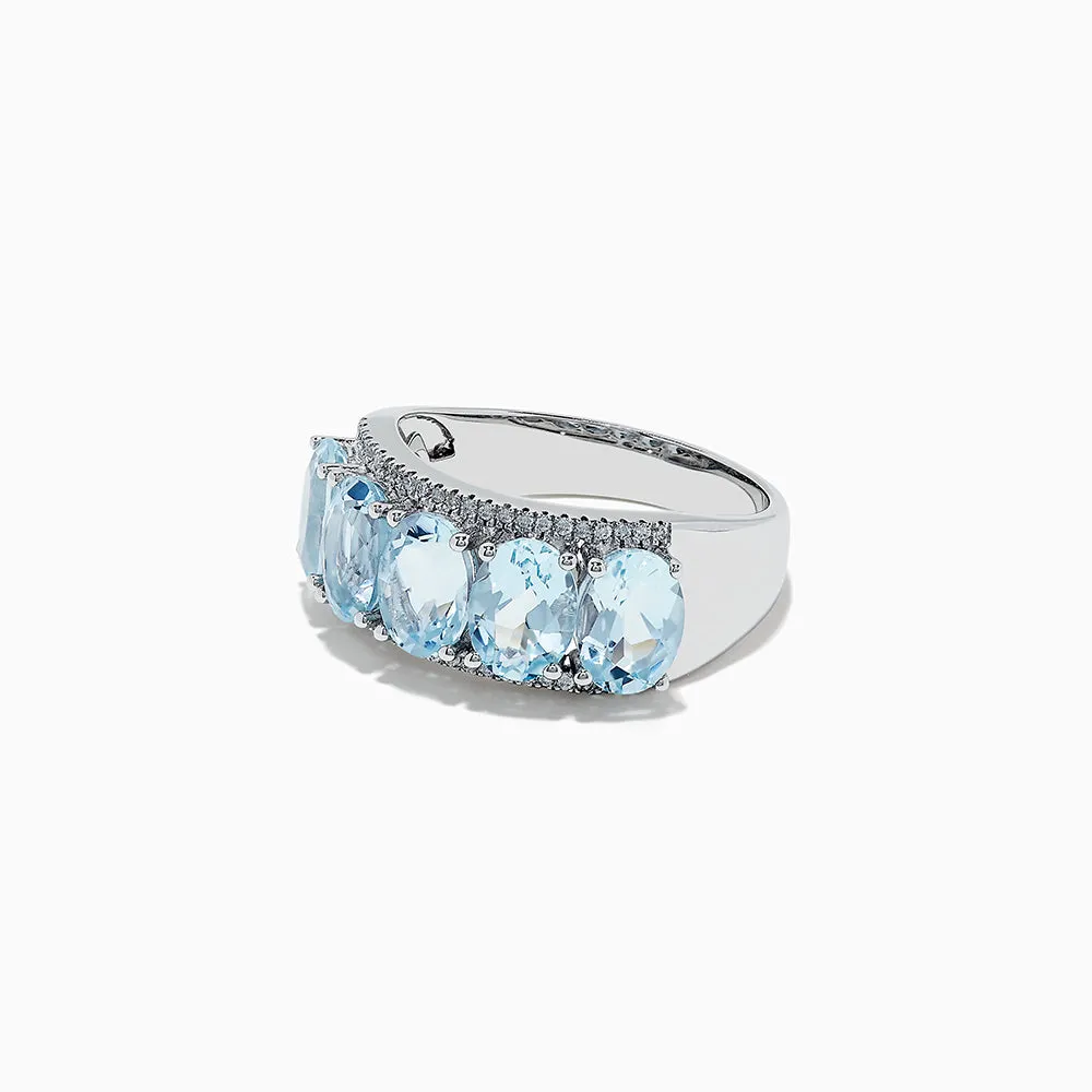 14k White Gold Aquamarine and Diamond ring, 3.90 TCW