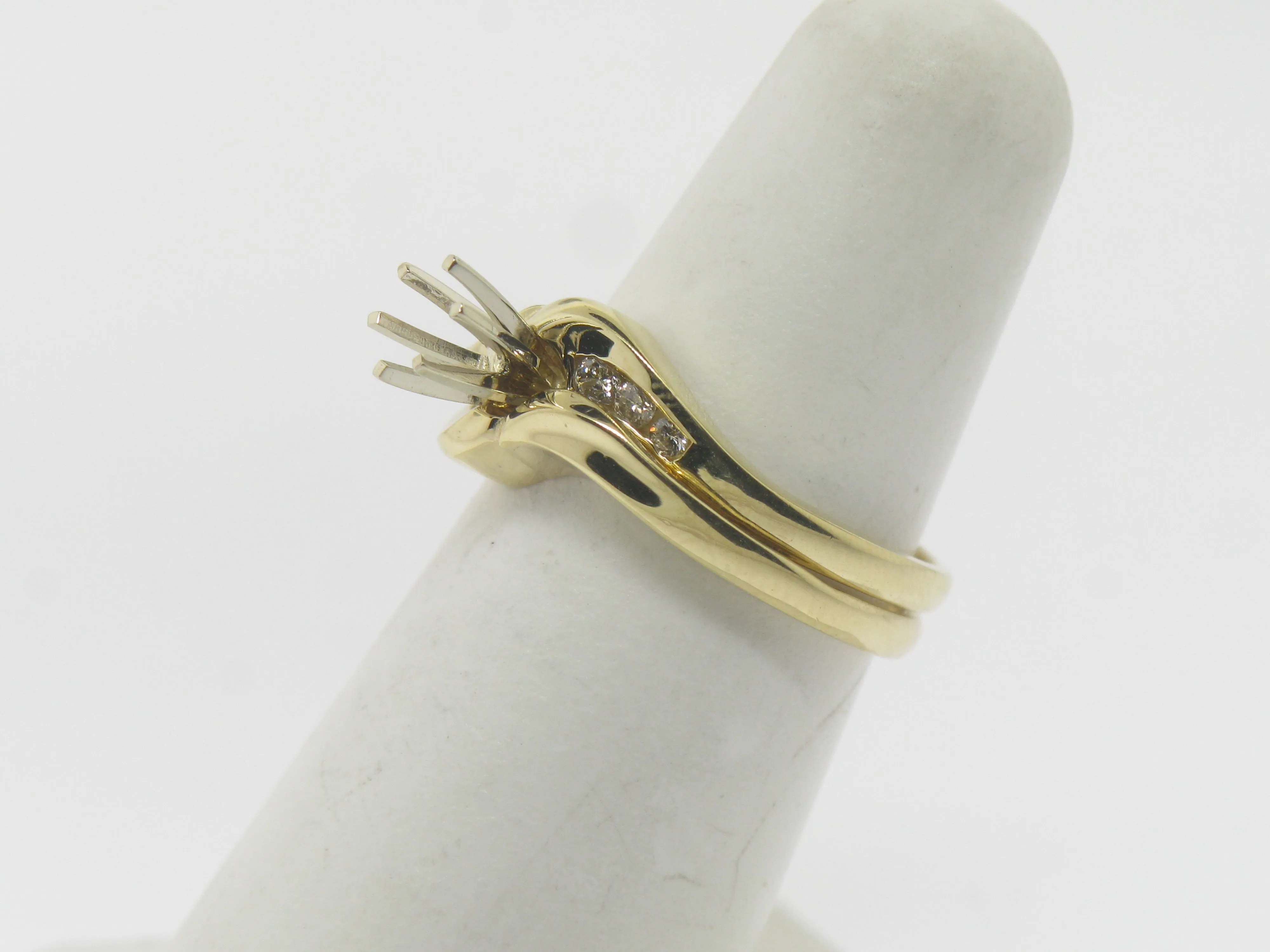 14K Yellow Gold Diamond Semi Mounting Wedding Set (Brand New Sale)