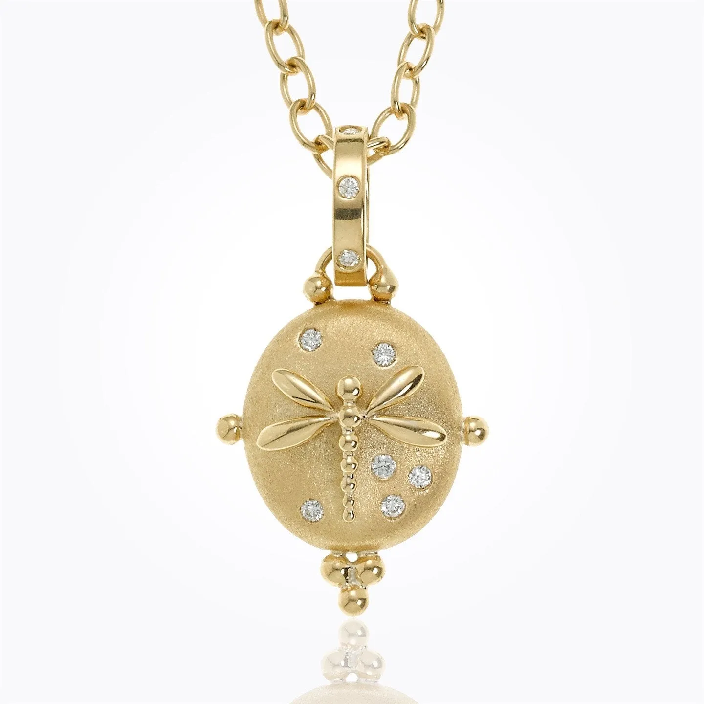 18K Small Dragonfly Locket with diamond