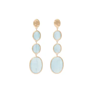 18K Yellow Gold Aquamarine Four Drop Earrings