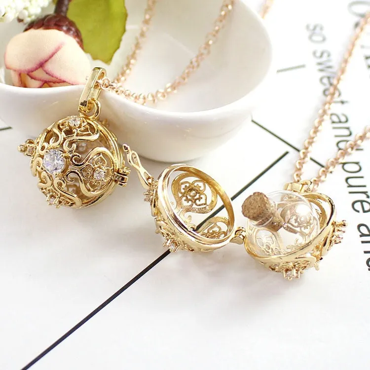 1PC Round Crystal Locket Pendant with glass ball Memory Locket Pendant Cremation Jewelry Fillable Jewelry