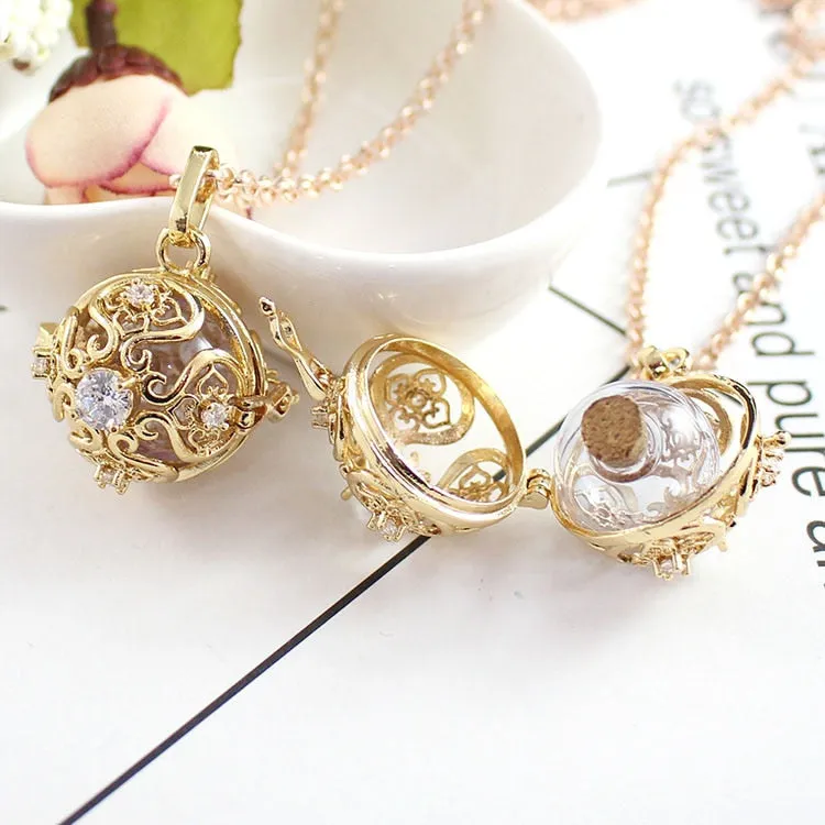 1PC Round Crystal Locket Pendant with glass ball Memory Locket Pendant Cremation Jewelry Fillable Jewelry