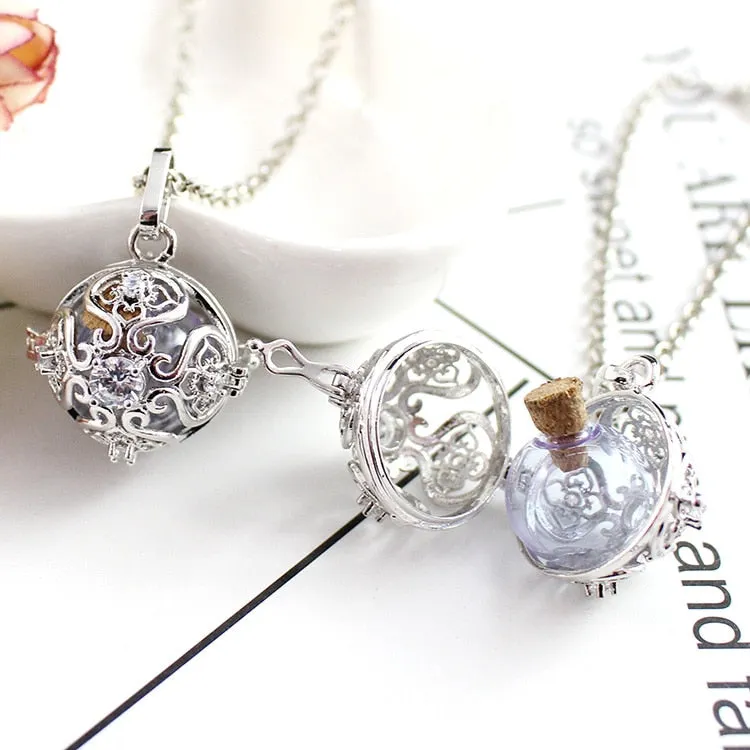 1PC Round Crystal Locket Pendant with glass ball Memory Locket Pendant Cremation Jewelry Fillable Jewelry