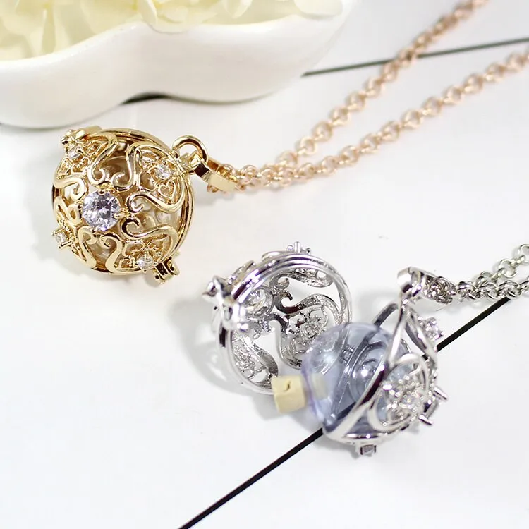 1PC Round Crystal Locket Pendant with glass ball Memory Locket Pendant Cremation Jewelry Fillable Jewelry