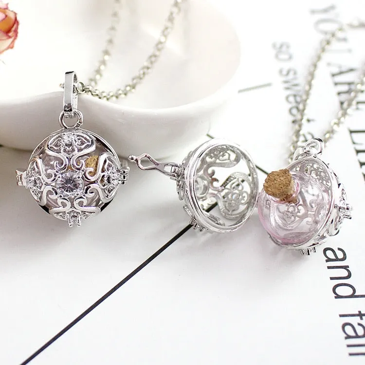 1PC Round Crystal Locket Pendant with glass ball Memory Locket Pendant Cremation Jewelry Fillable Jewelry