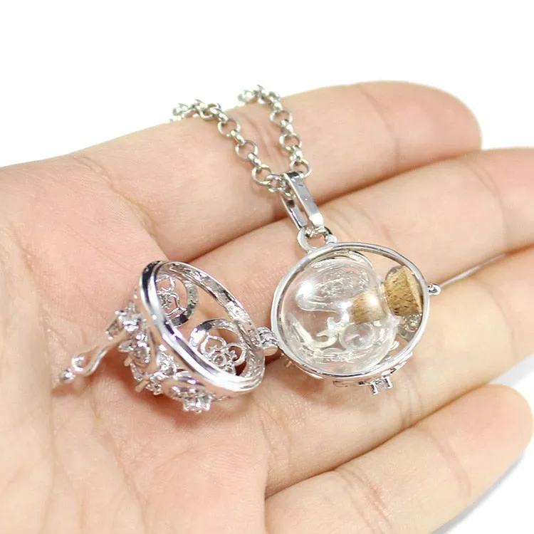 1PC Round Crystal Locket Pendant with glass ball Memory Locket Pendant Cremation Jewelry Fillable Jewelry
