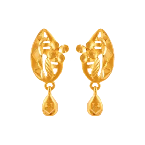 22KT (916) Yellow Gold Stud Earrings For Women