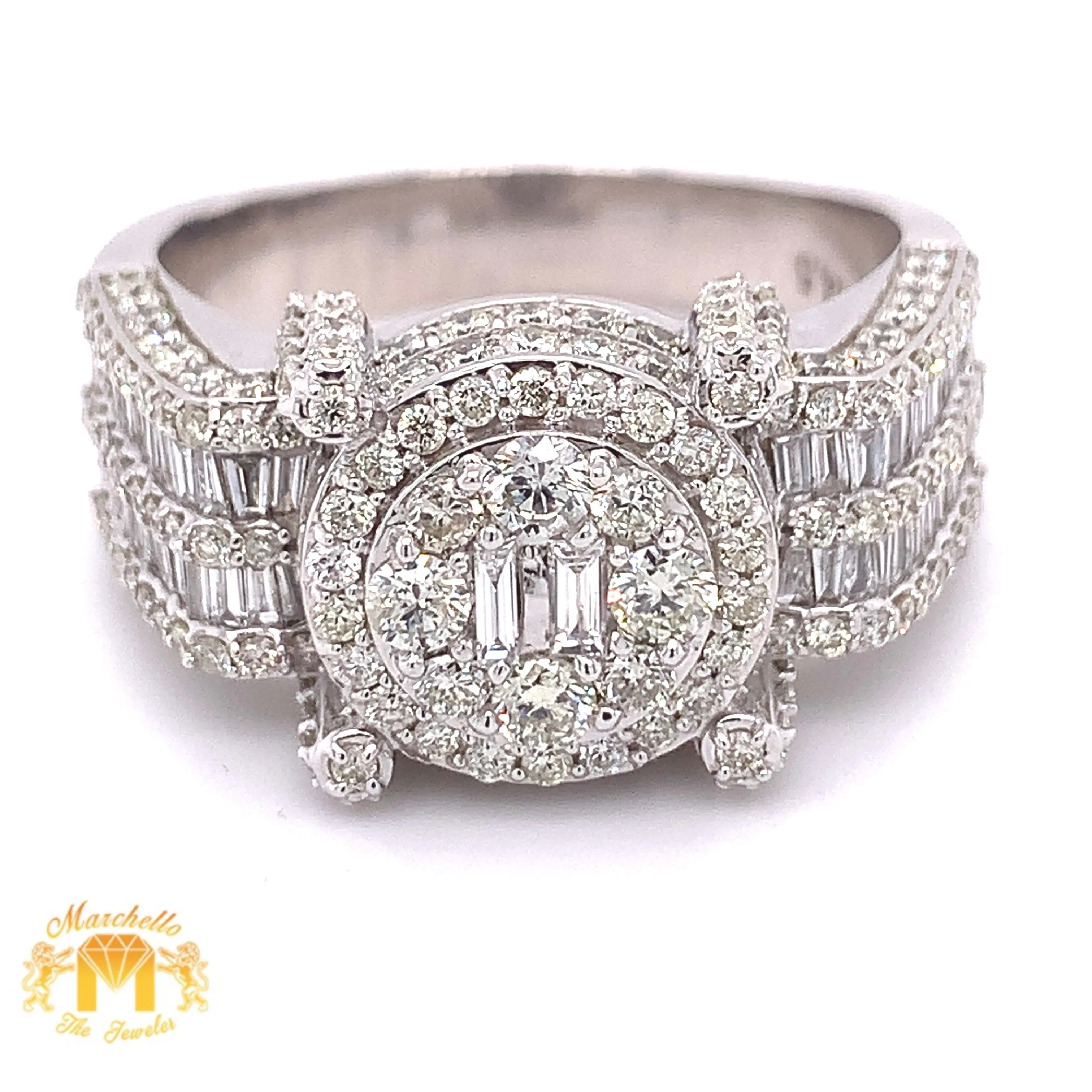4ct Baguette and Round Diamond 14k Gold Monster #30 Ring
