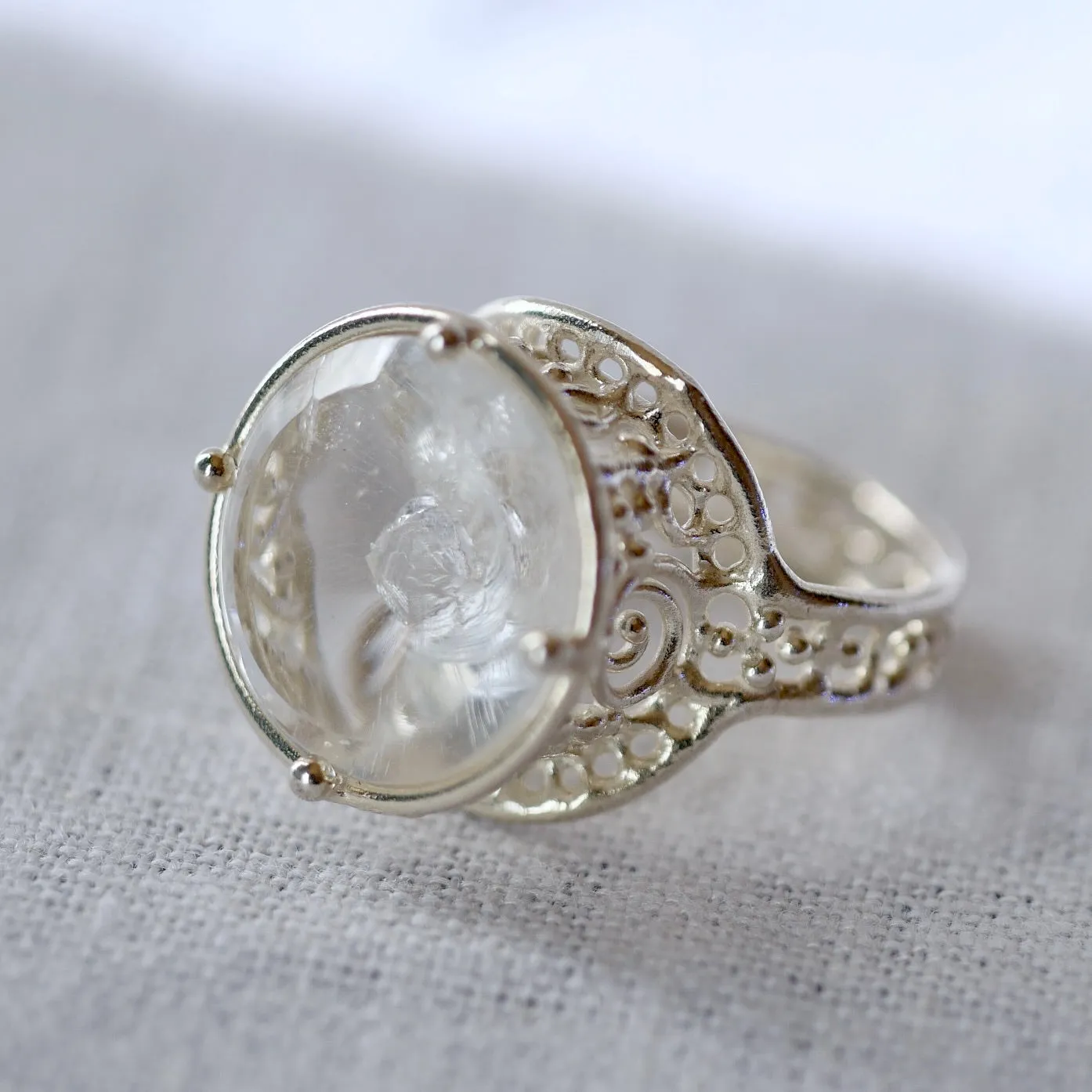 56. Quarts in quarts Silver Ring / 22R-76