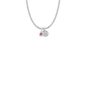 7/16 Inch Sterling Silver Tears of Joy January Birthstone Necklace with Guardian Angel Charm