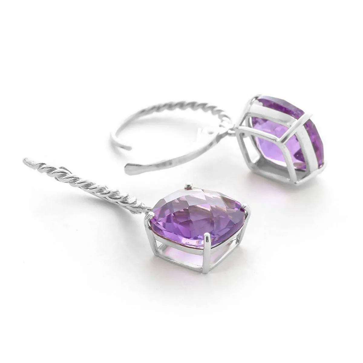 7.2 Carat 14K Solid White Gold Valentina Amethyst Earrings