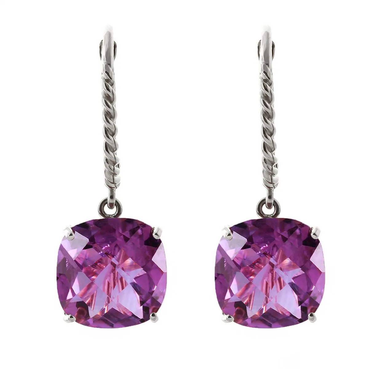 7.2 Carat 14K Solid White Gold Valentina Amethyst Earrings