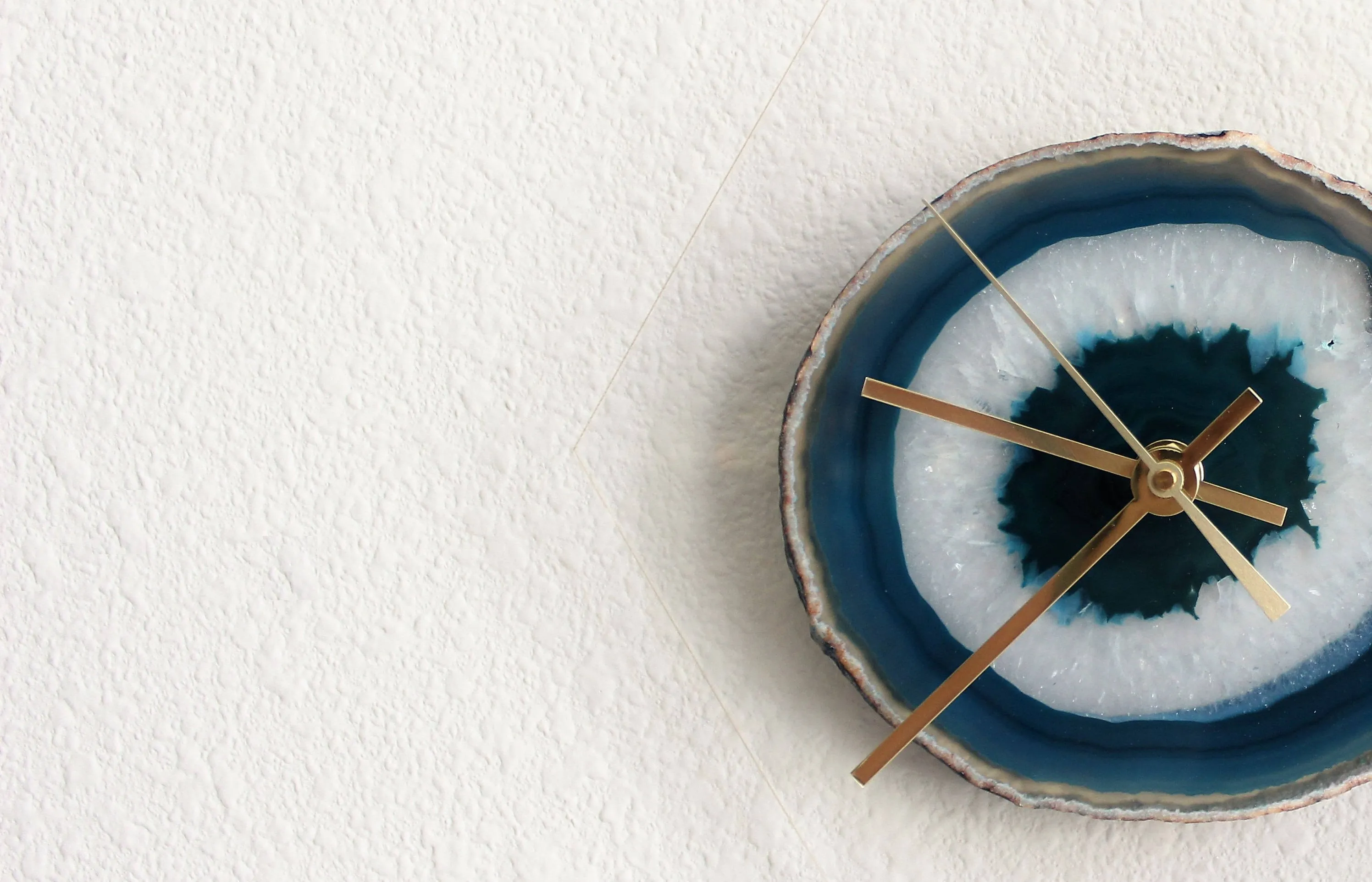 8" Teal Agate Acrylic Wall Clock