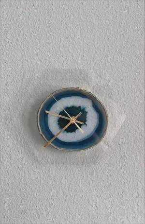 8" Teal Agate Acrylic Wall Clock