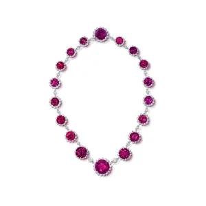 90.00 Carat Rhodolite Garnet and Diamond Necklace