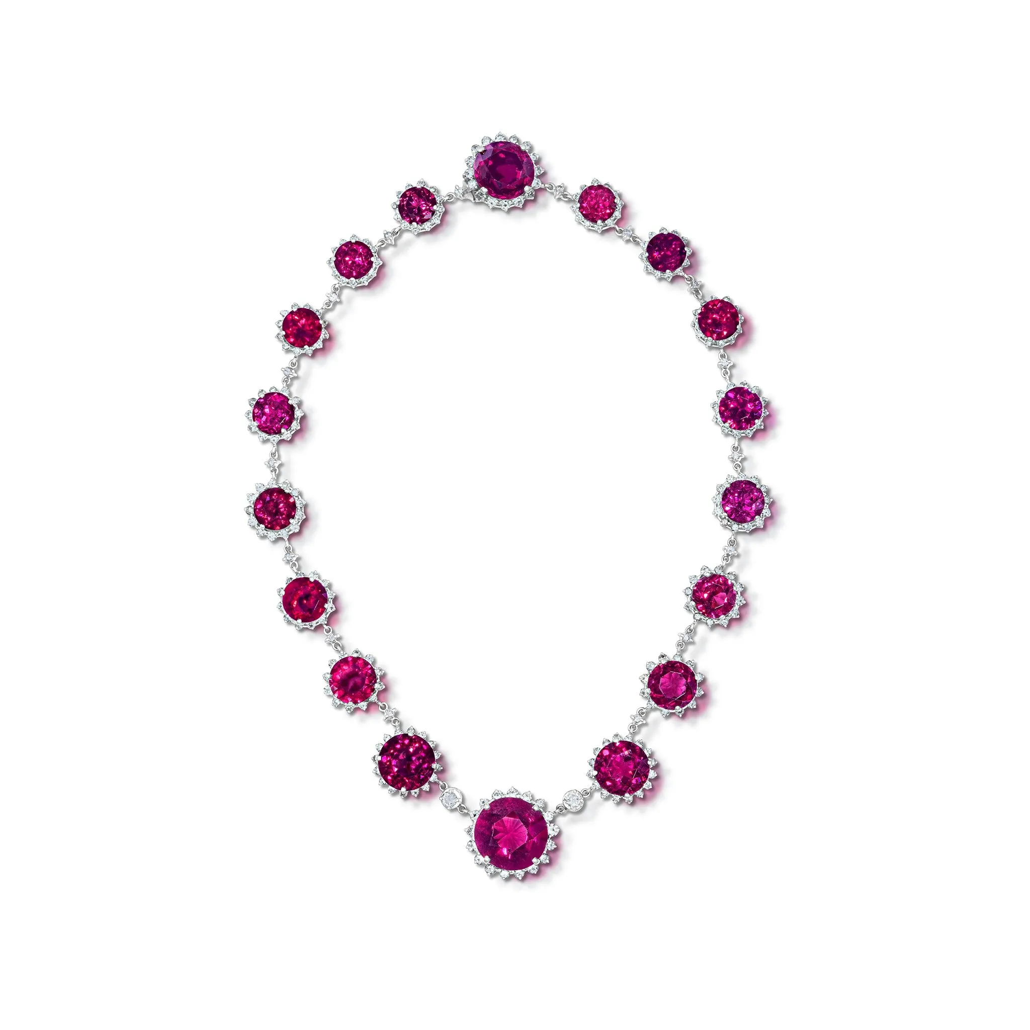 90.00 Carat Rhodolite Garnet and Diamond Necklace
