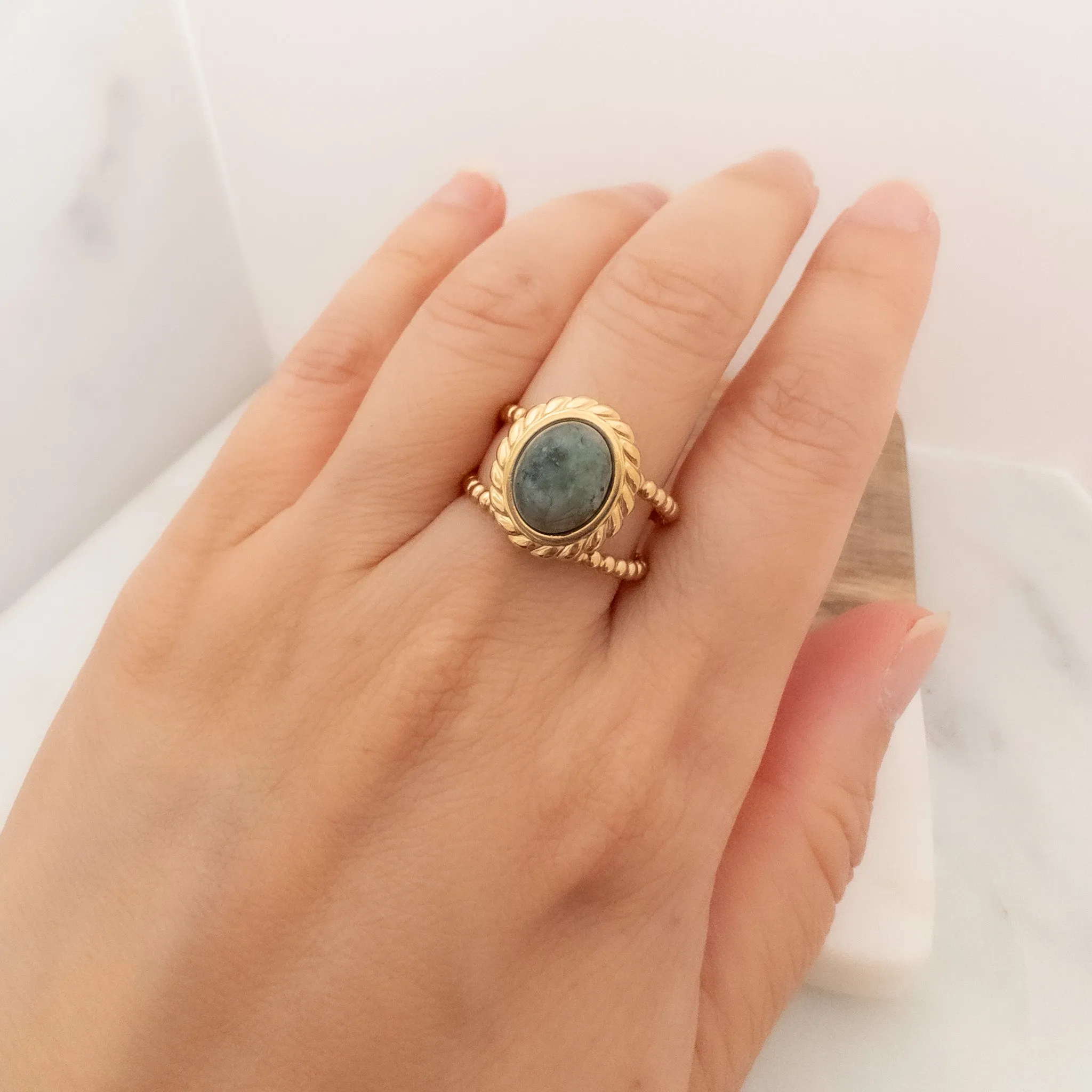 Agate Double Ring