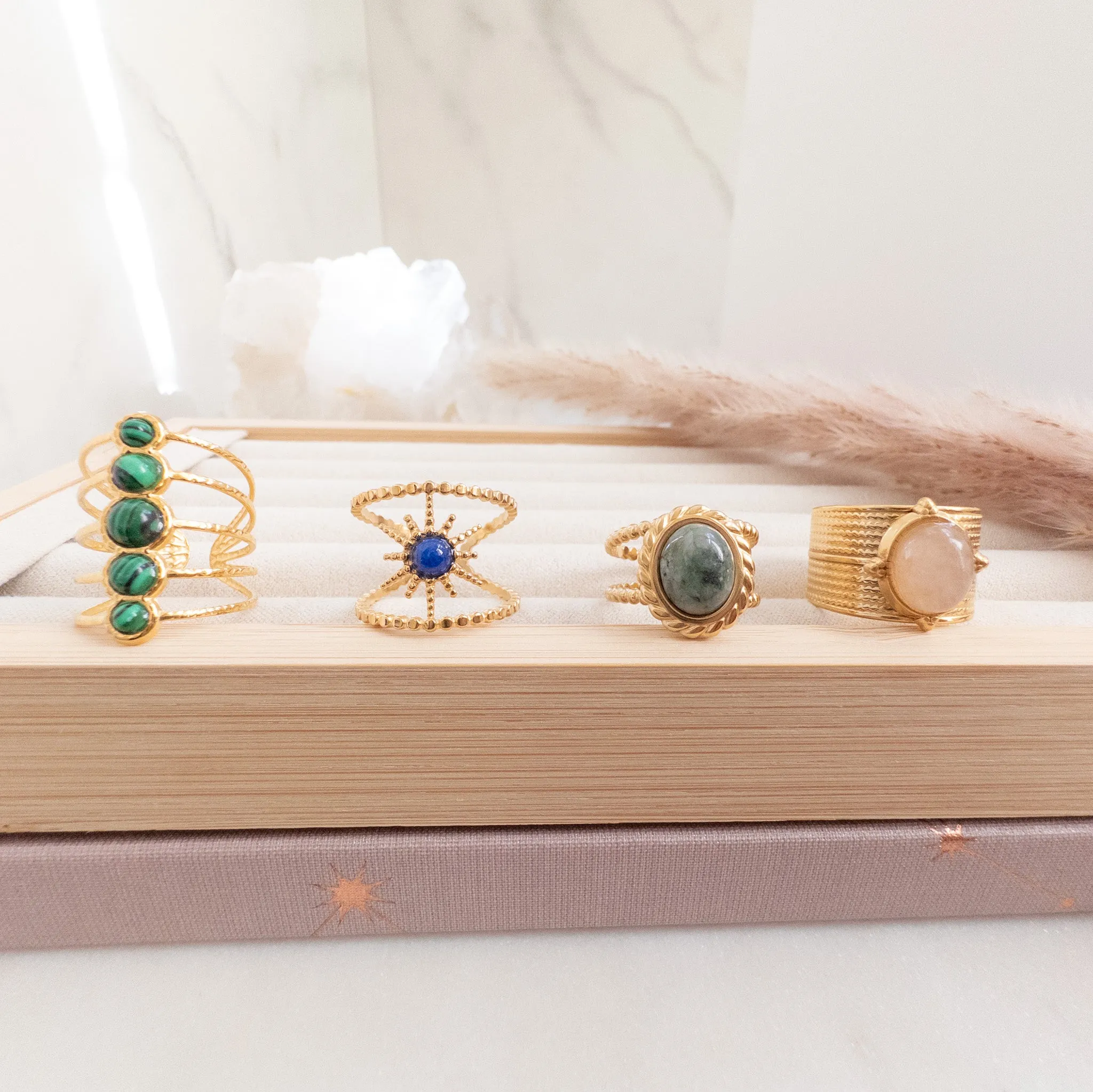 Agate Double Ring