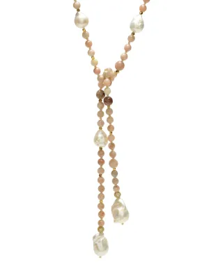 Alice Lariat - pink/moonstone