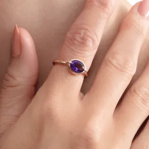Amethyst and Claw Diamond Accent Ring, Xiomara