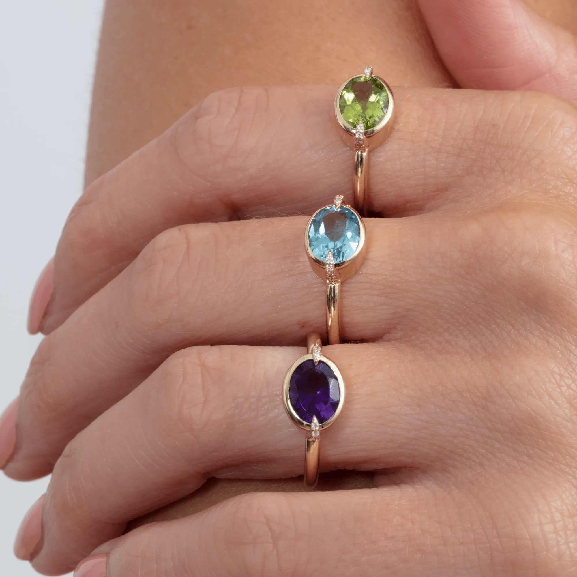 Amethyst and Claw Diamond Accent Ring, Xiomara