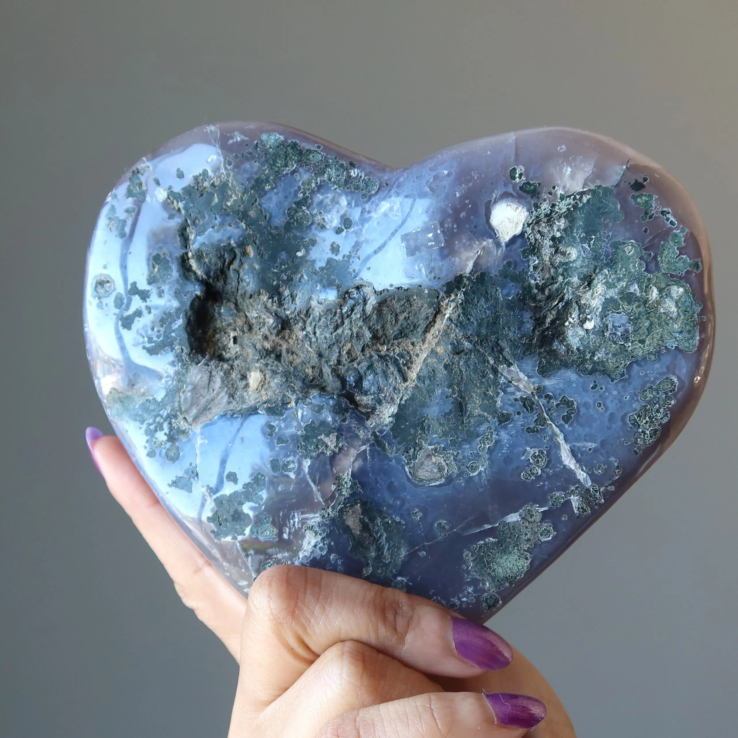 Amethyst Heart Divine Dark Purple Geode Cluster