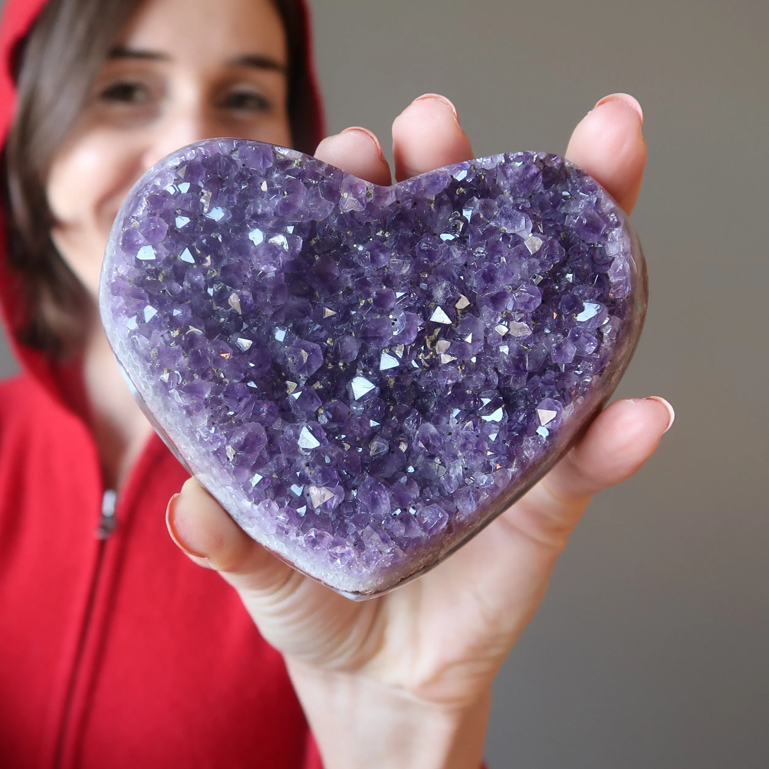 Amethyst Heart Divine Dark Purple Geode Cluster